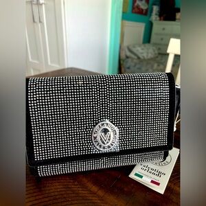 Valentino Orlandi Black and Silver Crossbody Bag NWT